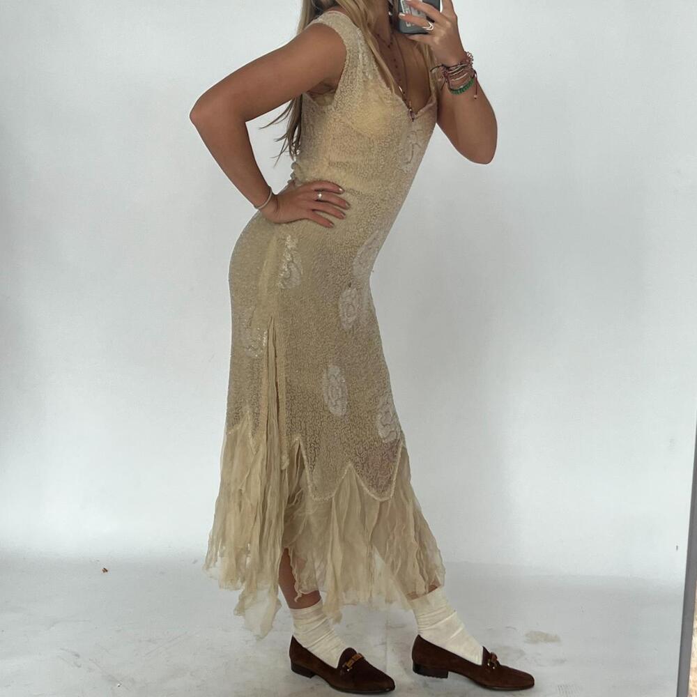 ethereal beaded 1920s silk chiffon dress